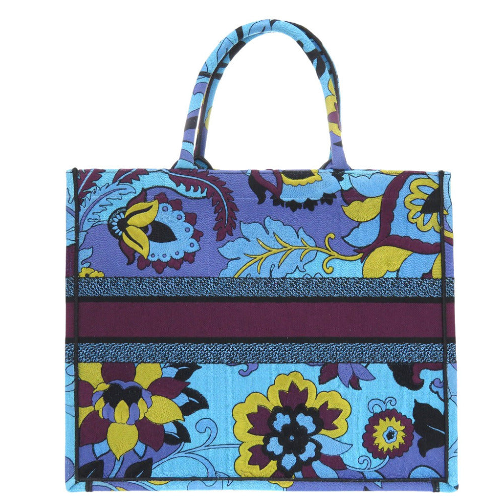 Christian Dior Tote Bag canvas blue book tote large