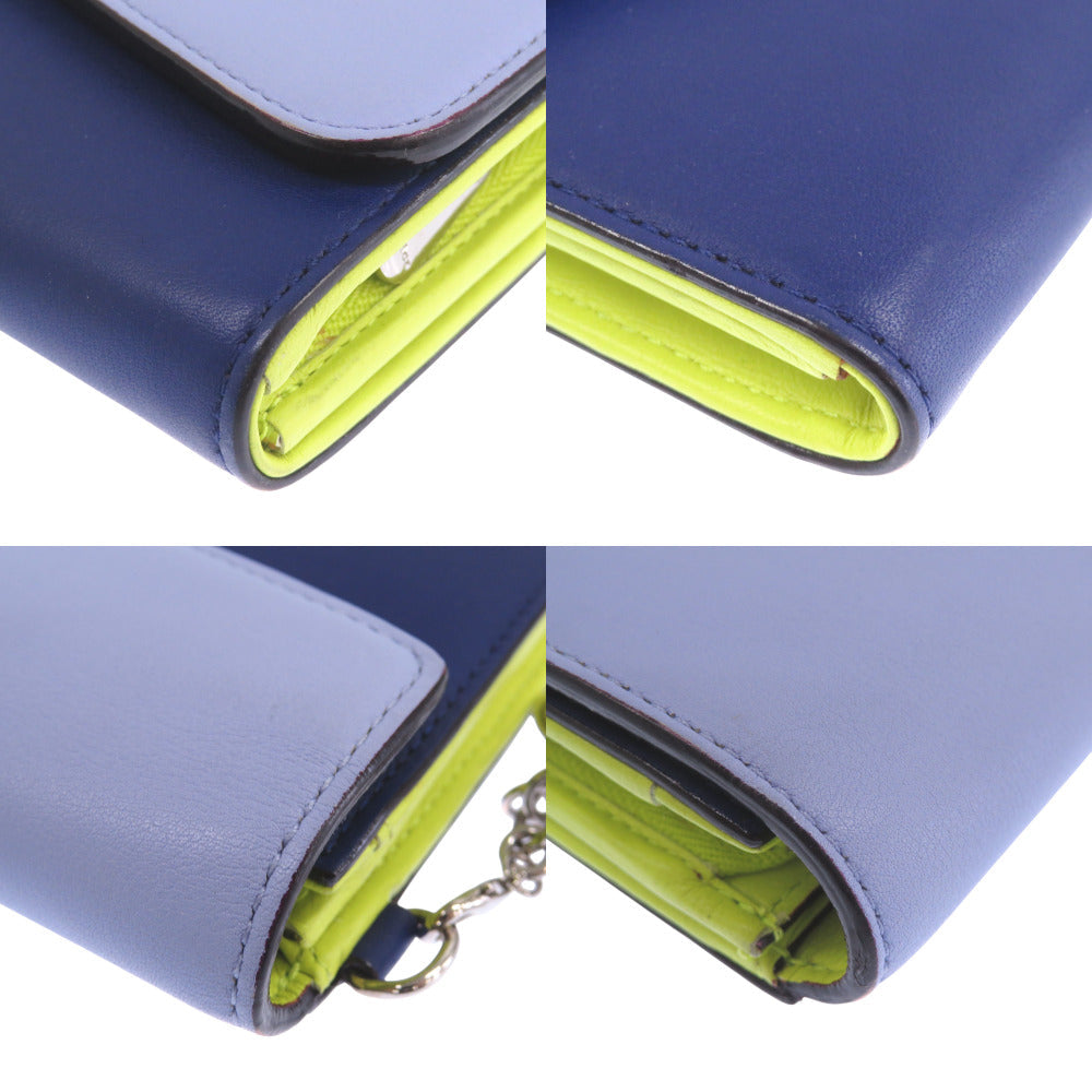 Christian Dior Long Wallet Purse leather blue By color
