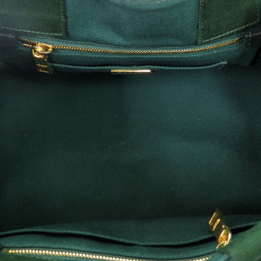 PRADA Tote Bag BN2642 canvas green CANAPA Canapa