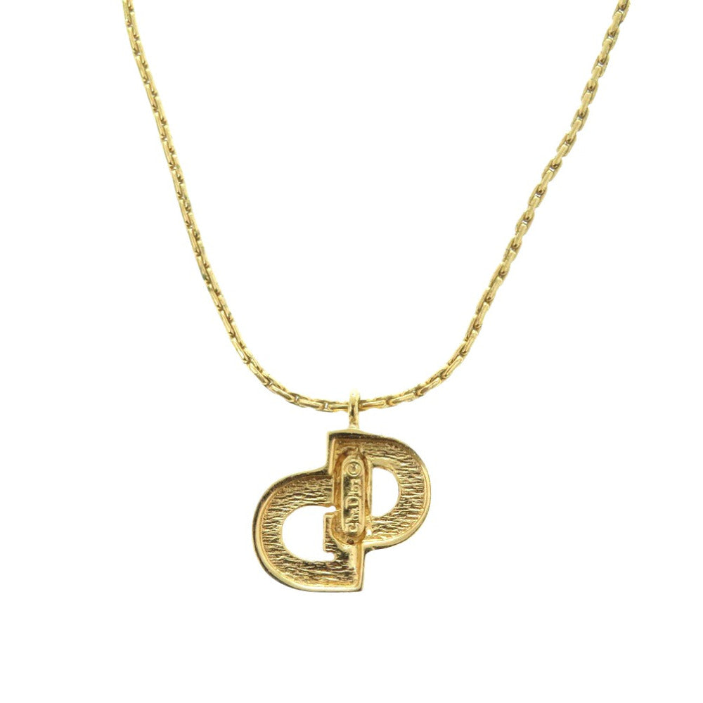 Christian Dior Necklace Rhinestones, Gold Plated gold
