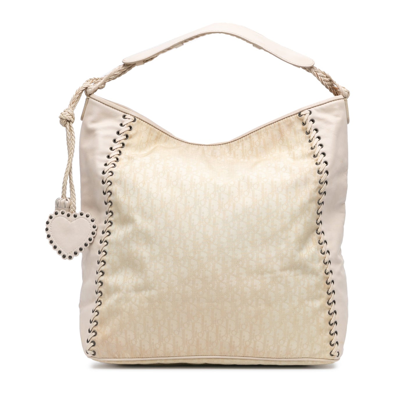 Beige Dior Diorissimo Canvas and Leather Ethnic Tote
