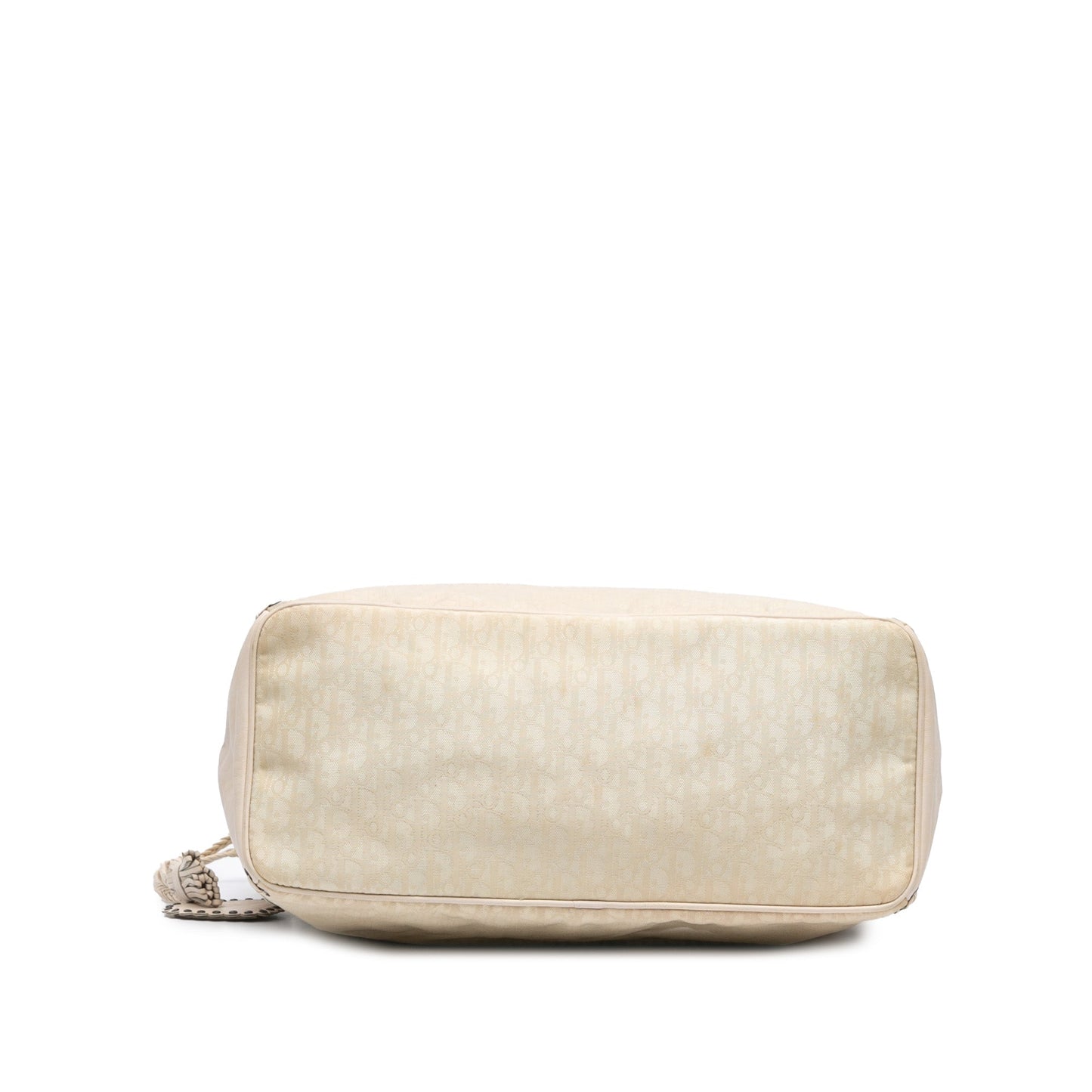 Beige Dior Diorissimo Canvas and Leather Ethnic Tote