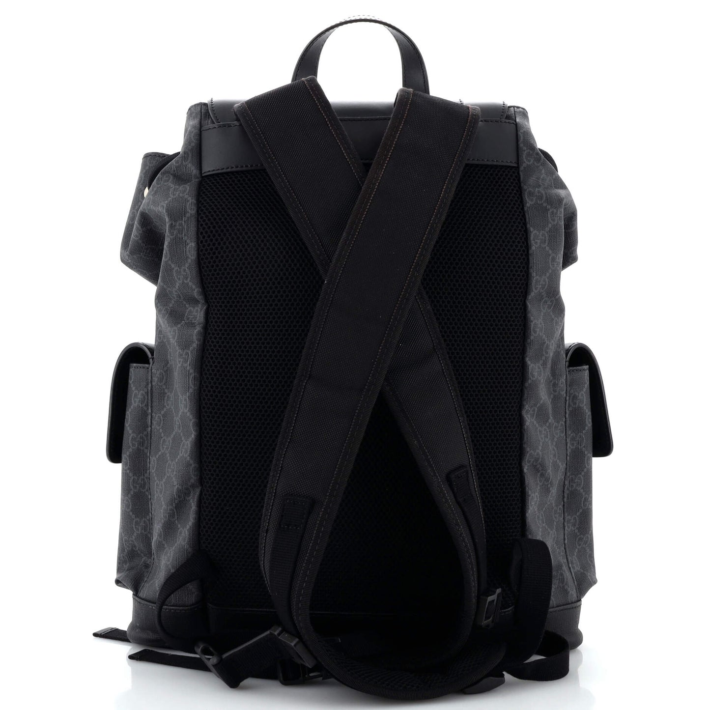 Double Pocket Buckle Backpack GG Coated Canvas Large