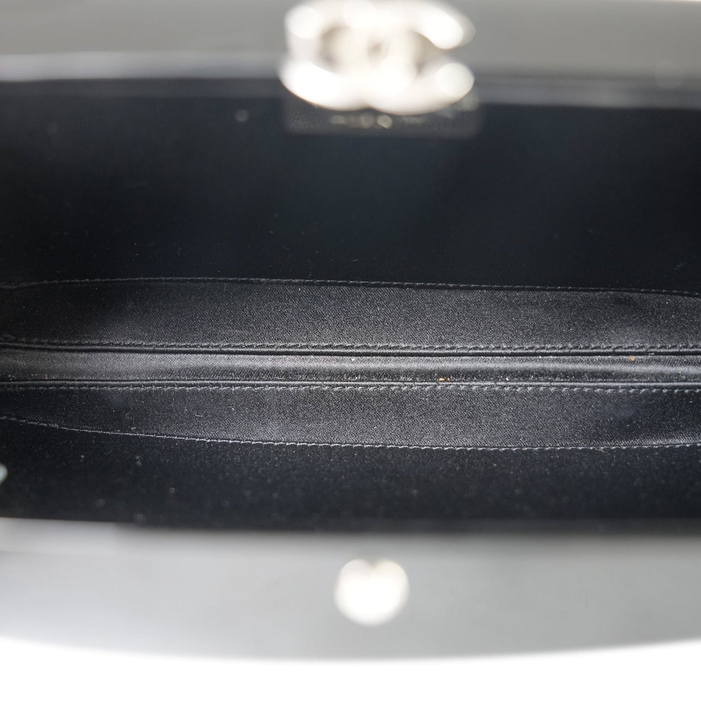Black White CC Acrylic Minaudiere Box Clutch On Chain Silver Hardware