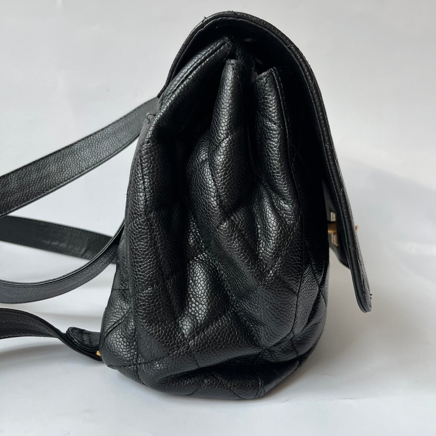 Chanel Vintage Duma Backpack Black Caviar Leather Gold Hardware, 1996-97