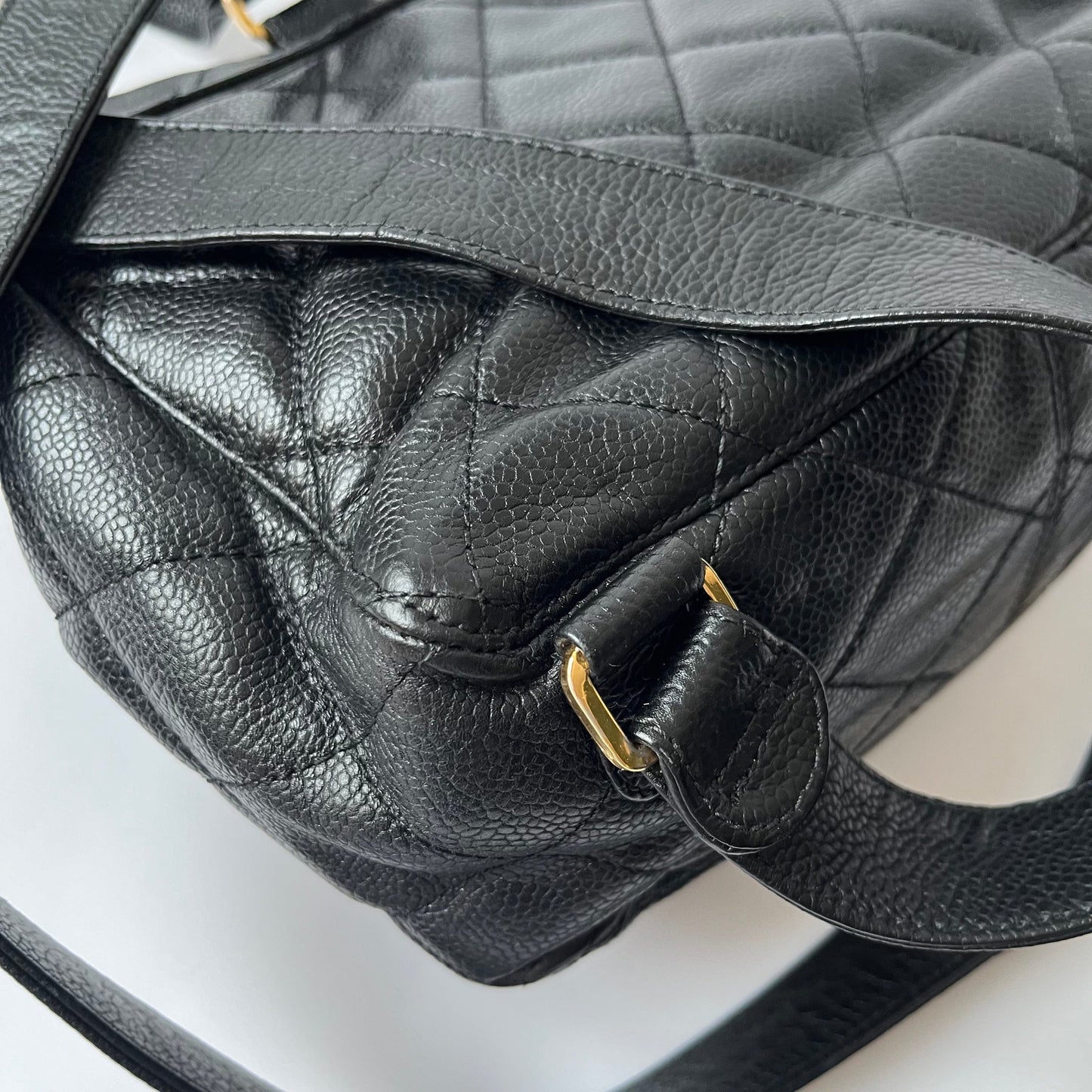 Chanel Vintage Duma Backpack Black Caviar Leather Gold Hardware, 1996-97