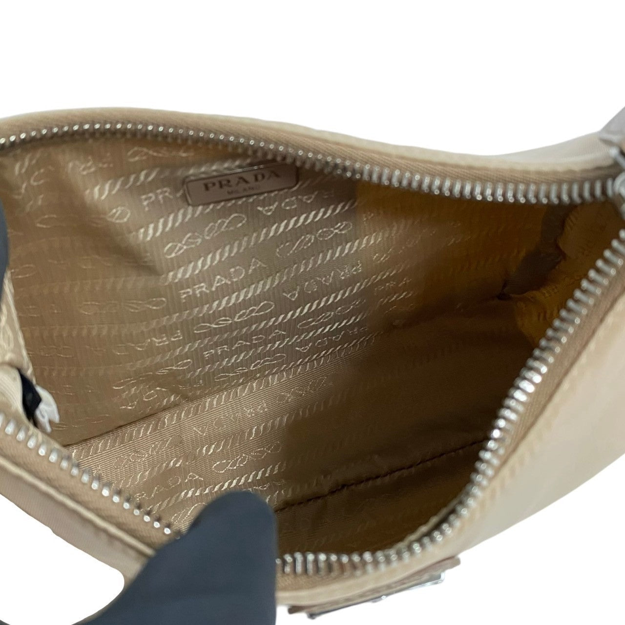PRADA Shoulder Bag Nylon beige Re:Edition