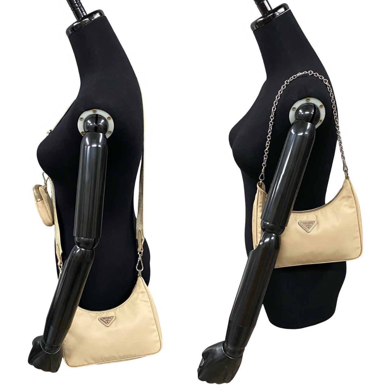 PRADA Shoulder Bag Nylon beige Re:Edition