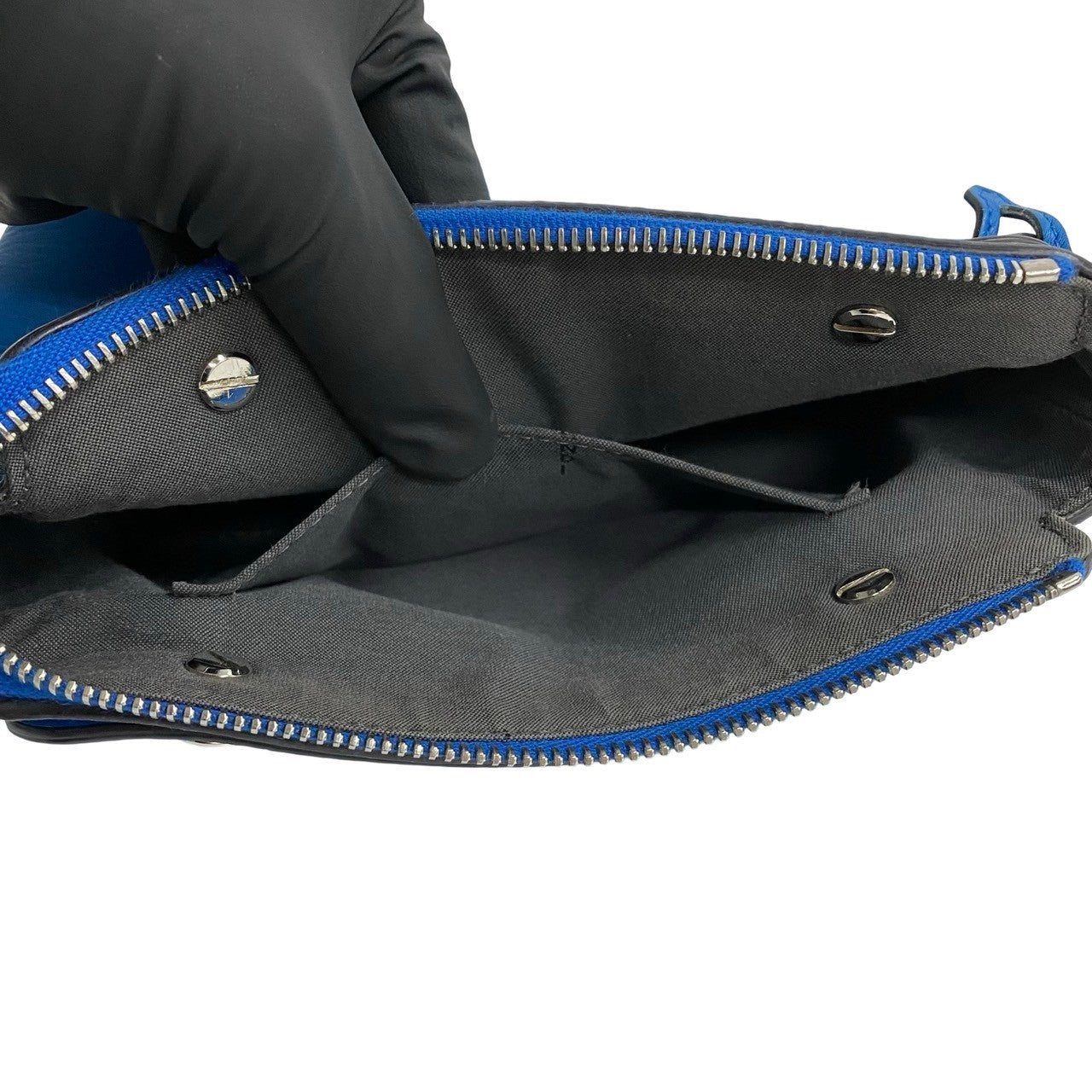 FENDI Shoulder Bag leather blue By the way small