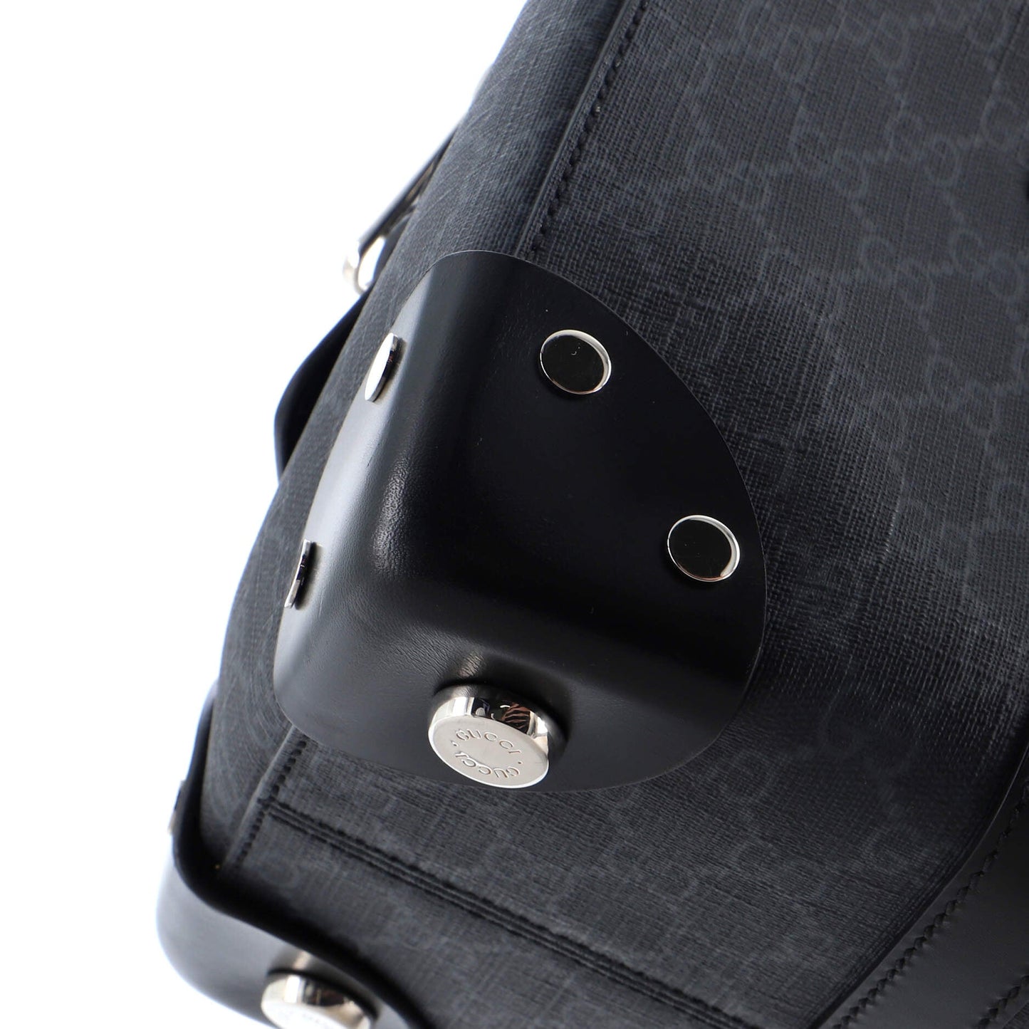 Buckle Travel Tote GG Coated Canvas with Leather Large