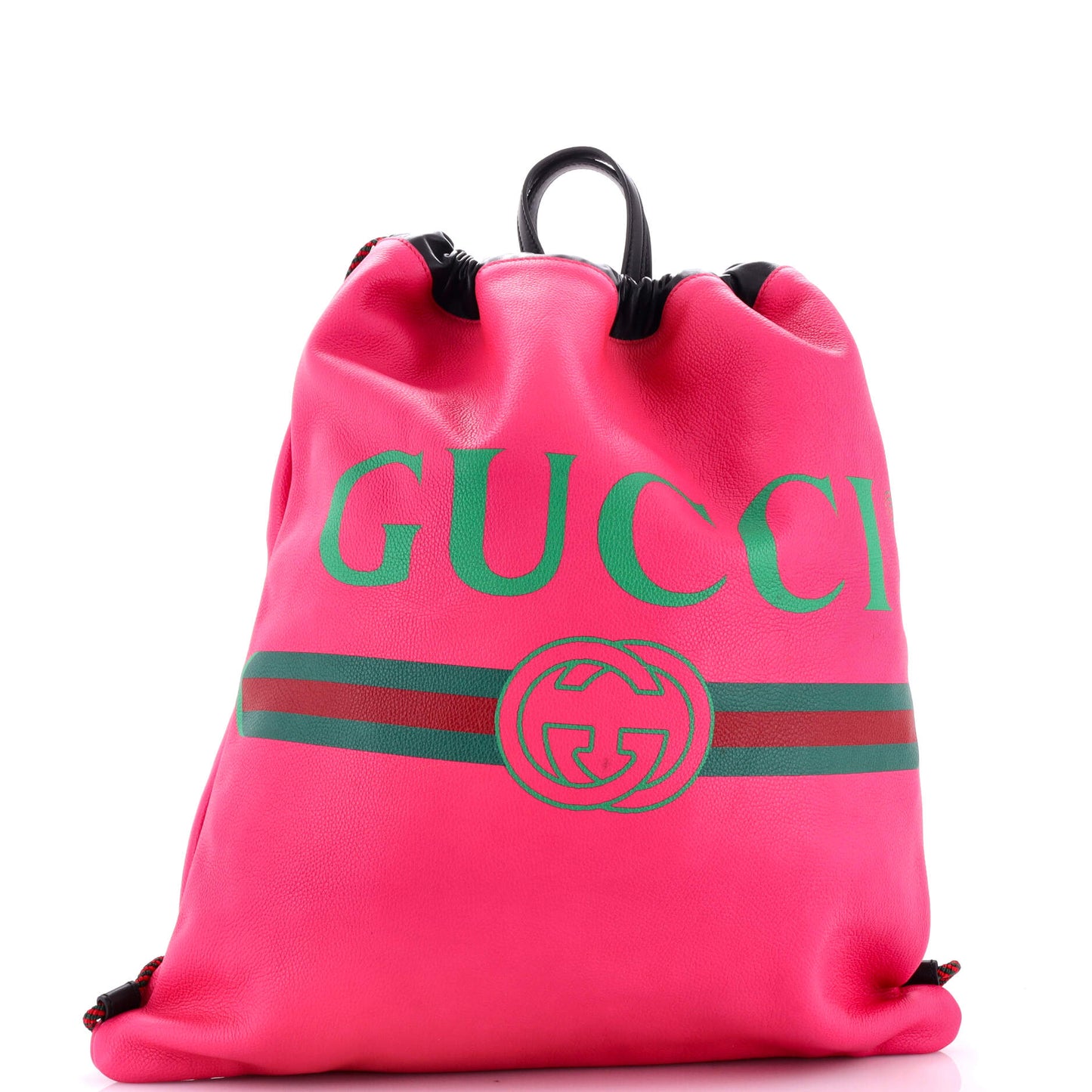 Logo Drawstring Backpack Printed Leather XL
