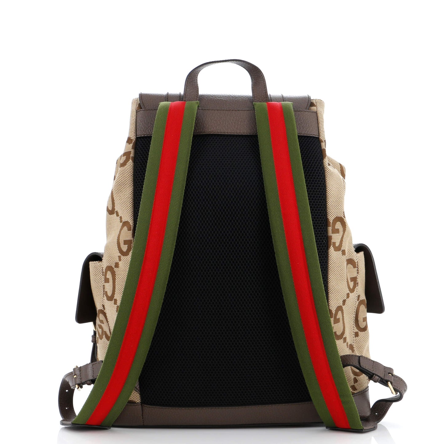 Double Pocket Belt Backpack Jumbo GG Canvas and Leather Large
