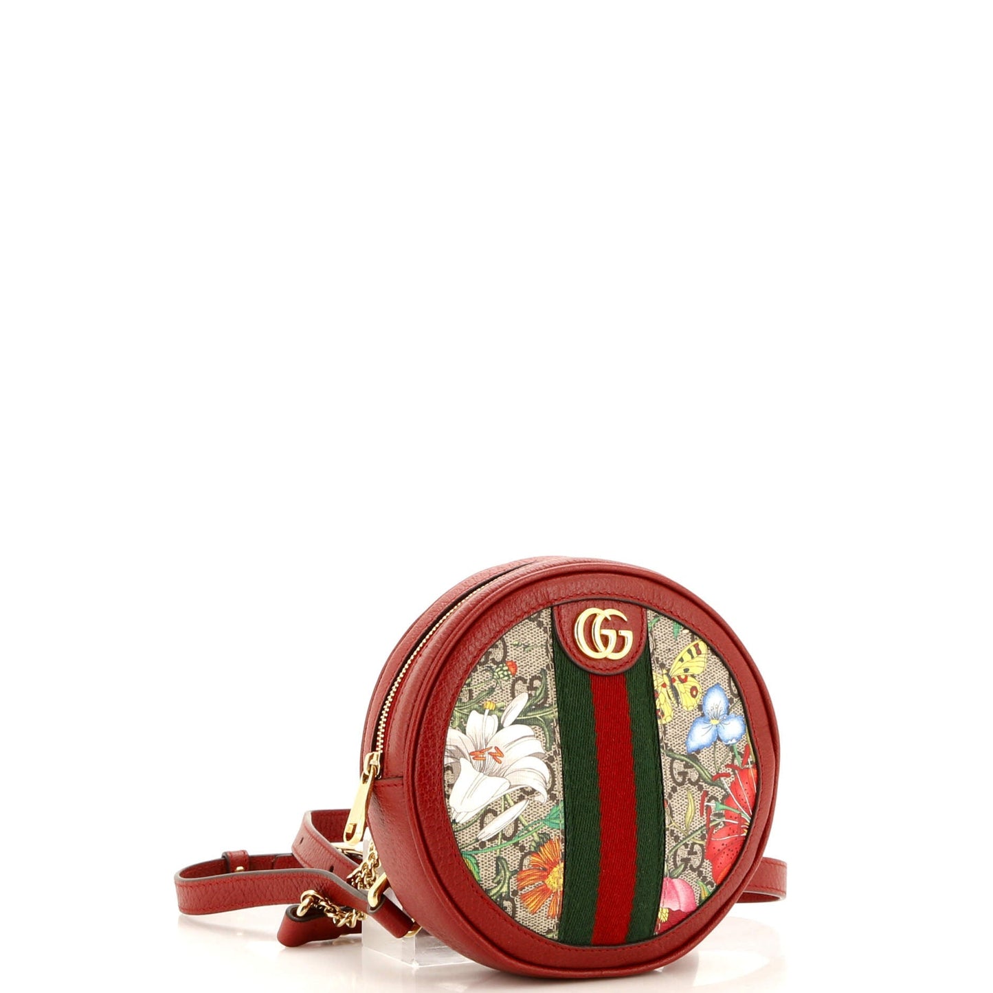 Ophidia Round Backpack Flora GG Coated Canvas Mini