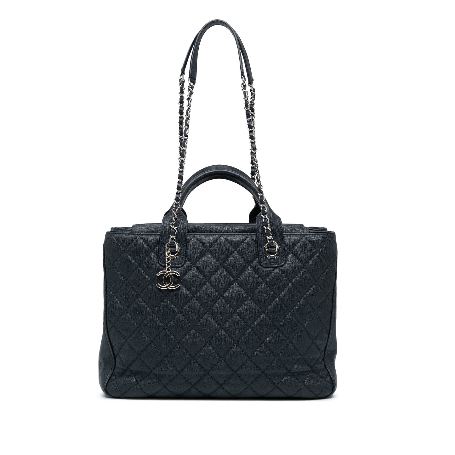 Blue Chanel Large Quilted Caviar Urban Companion Tote Satchel