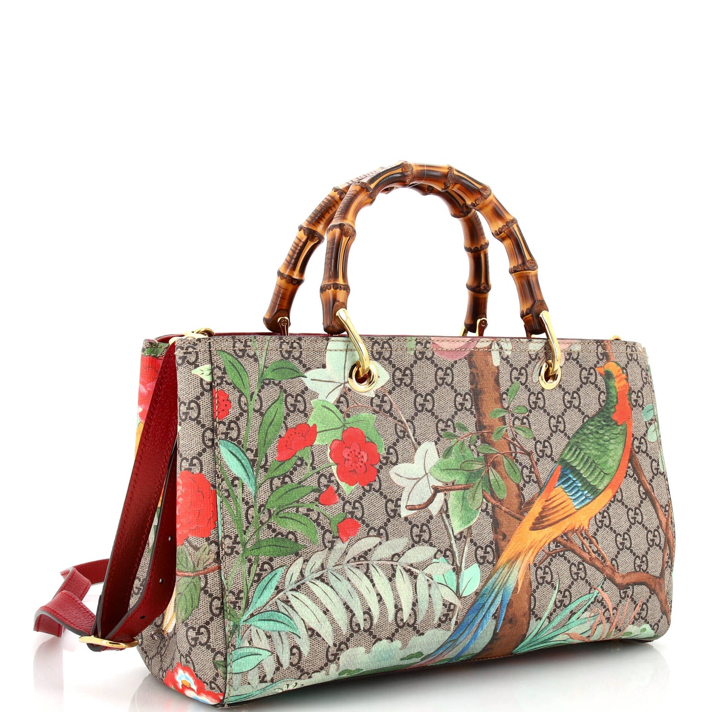 Bamboo Shopper Tote Tian Print GG Coated Canvas Medium