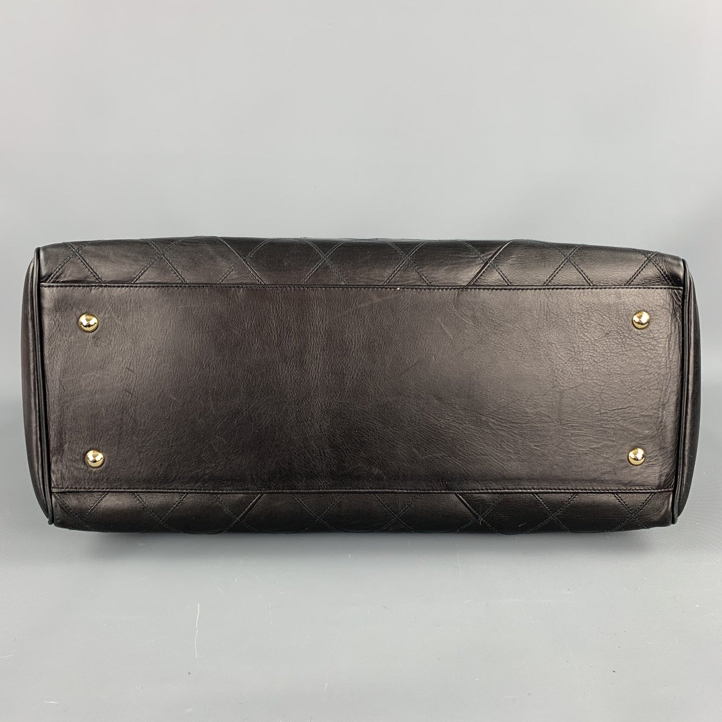 Vintage CHANEL Supermodel Jumbo XL Bag Black Quilted Leather Shoulder Handbag
