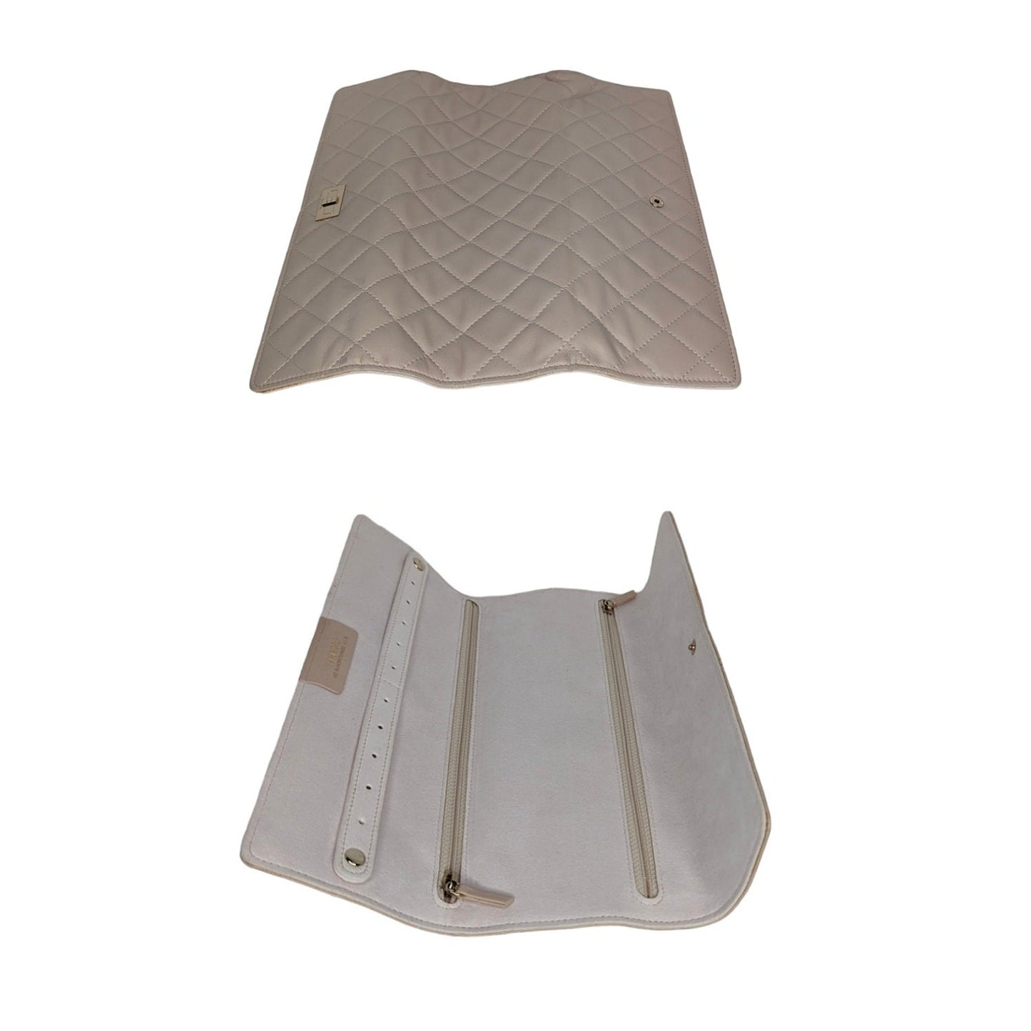 Chanel 2.55 Beige Lambskin Jewelry Case Clutch
