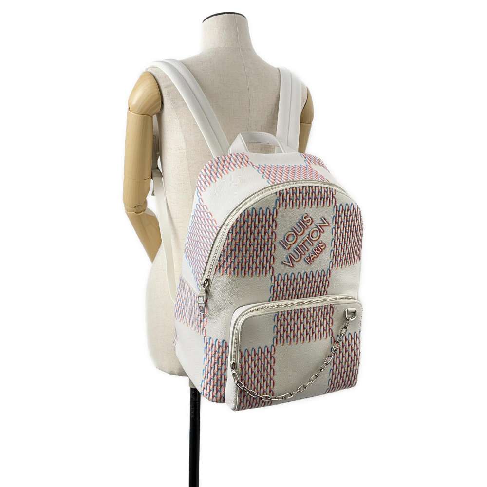 LOUIS VUITTON Racer Backpack White M20664 Damier Spray