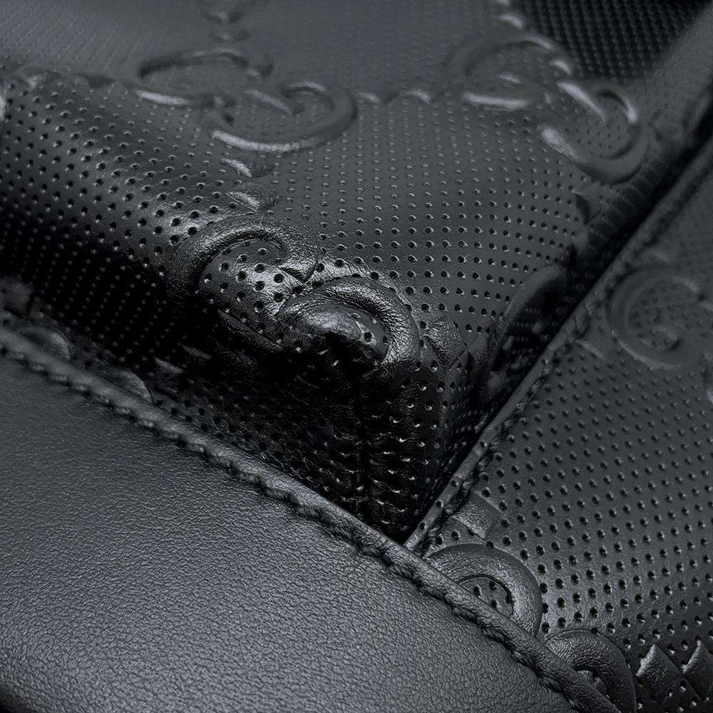 GUCCI GG Embossed Backpack Black 658579 Leather