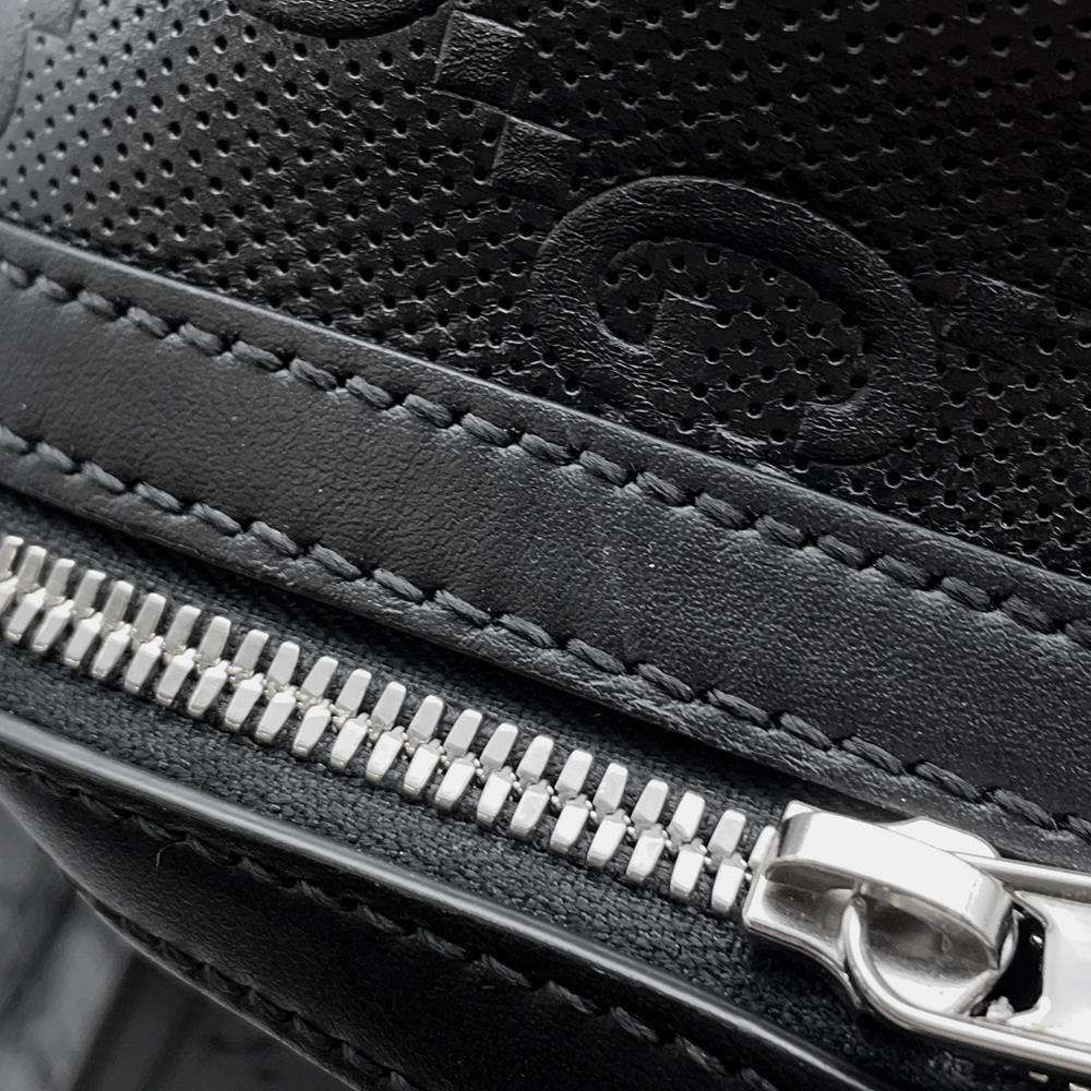 GUCCI GG Embossed Backpack Black 658579 Leather