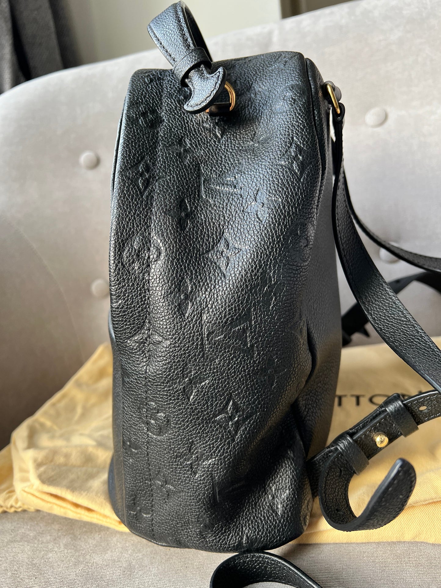 Louis Vuitton Sarbonne Backpack Black Empreinte