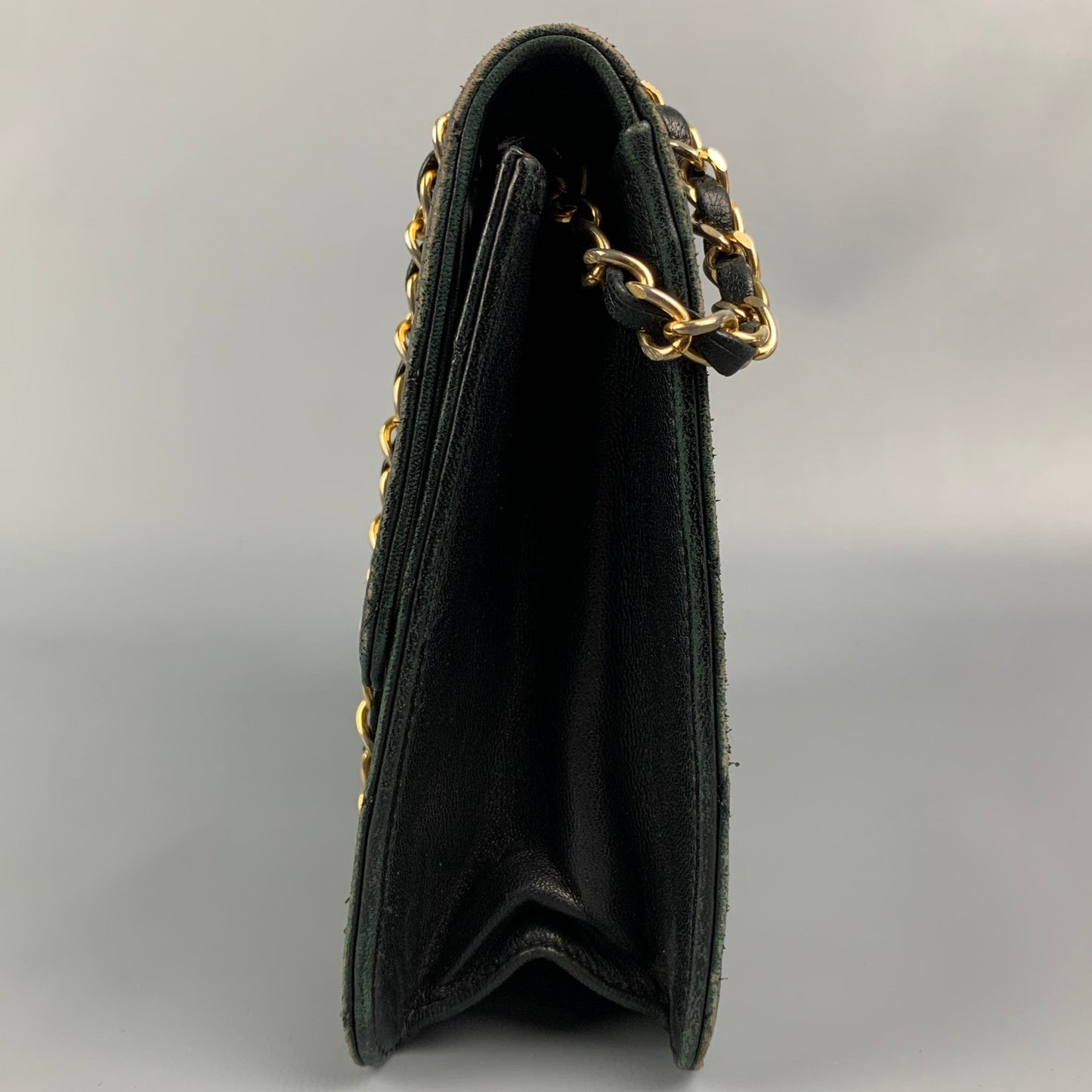 Vintage CHANEL Black Quilted Leather Shoulder Bag Handbag