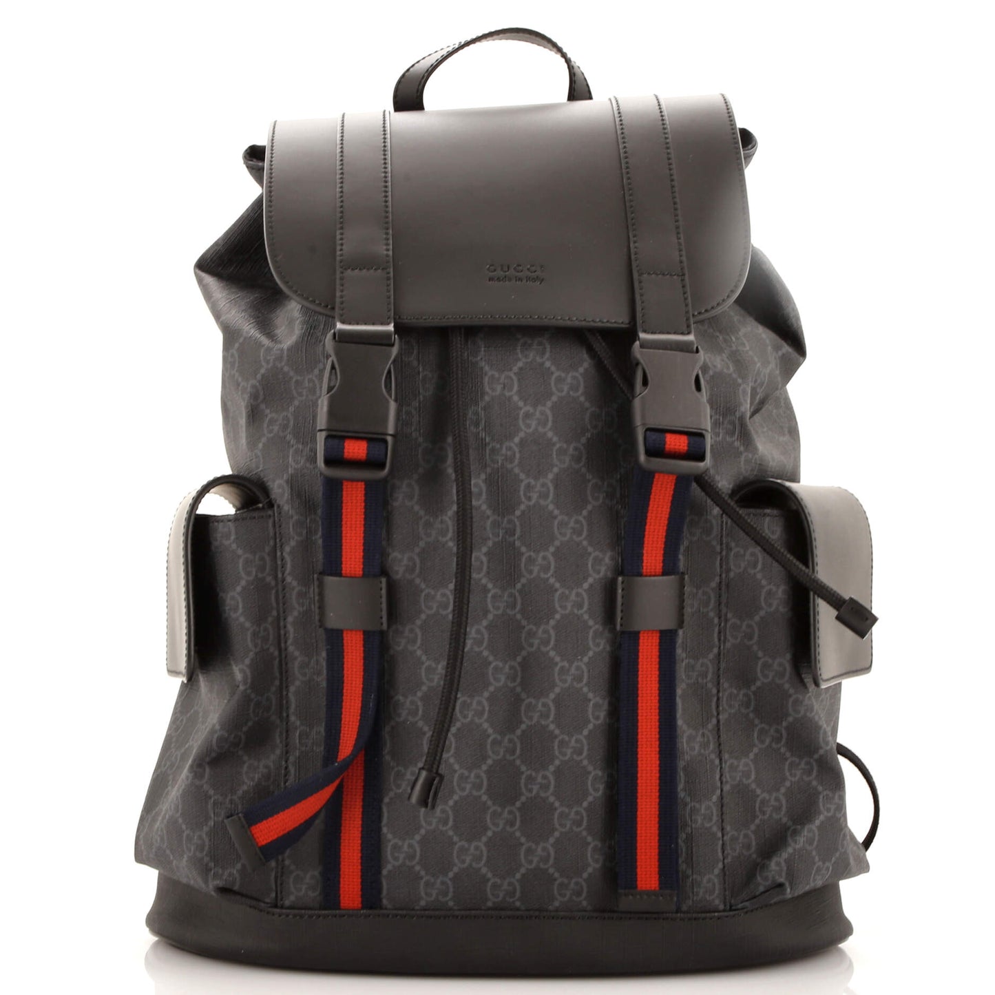 Double Pocket Buckle Backpack GG Coated Canvas Large