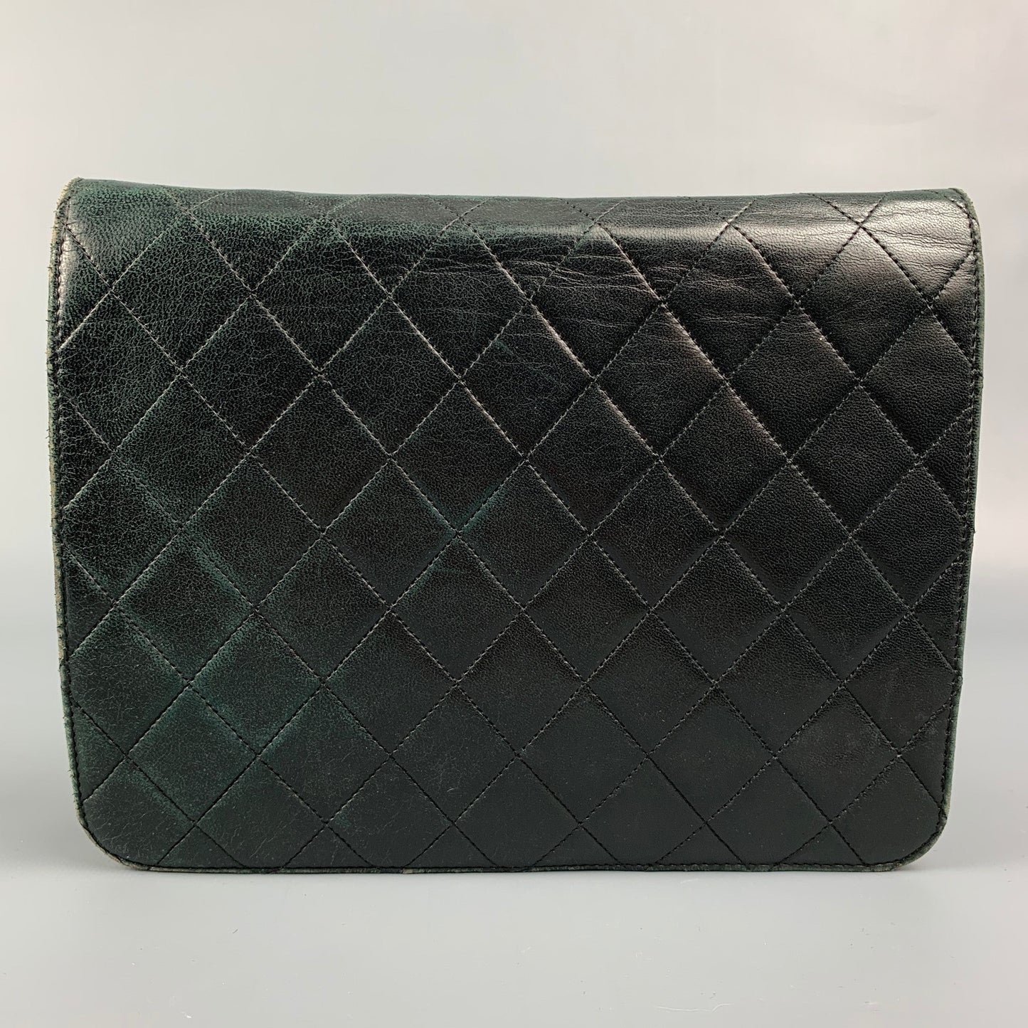 Vintage CHANEL Black Quilted Leather Shoulder Bag Handbag