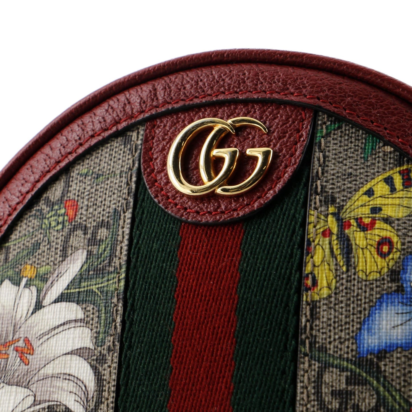 Ophidia Round Backpack Flora GG Coated Canvas Mini