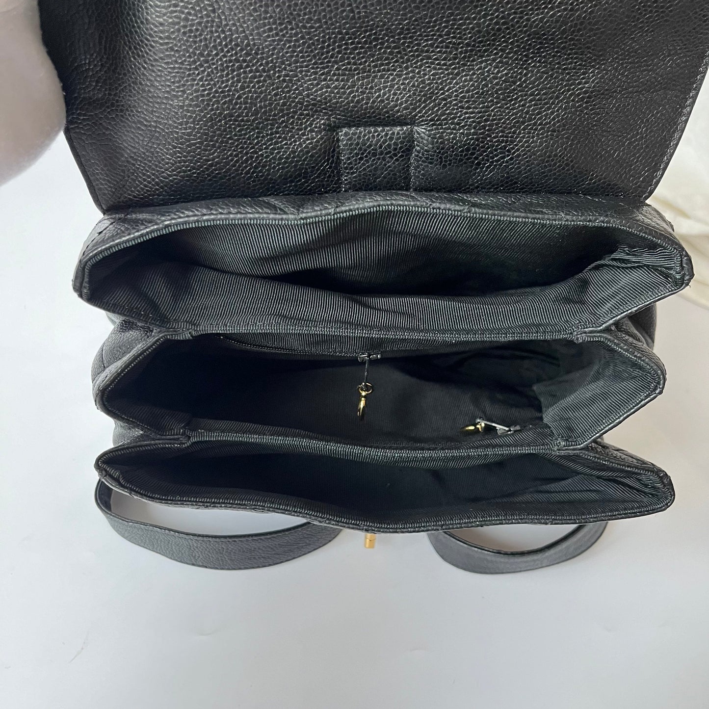 Chanel Vintage Duma Backpack Black Caviar Leather Gold Hardware, 1996-97