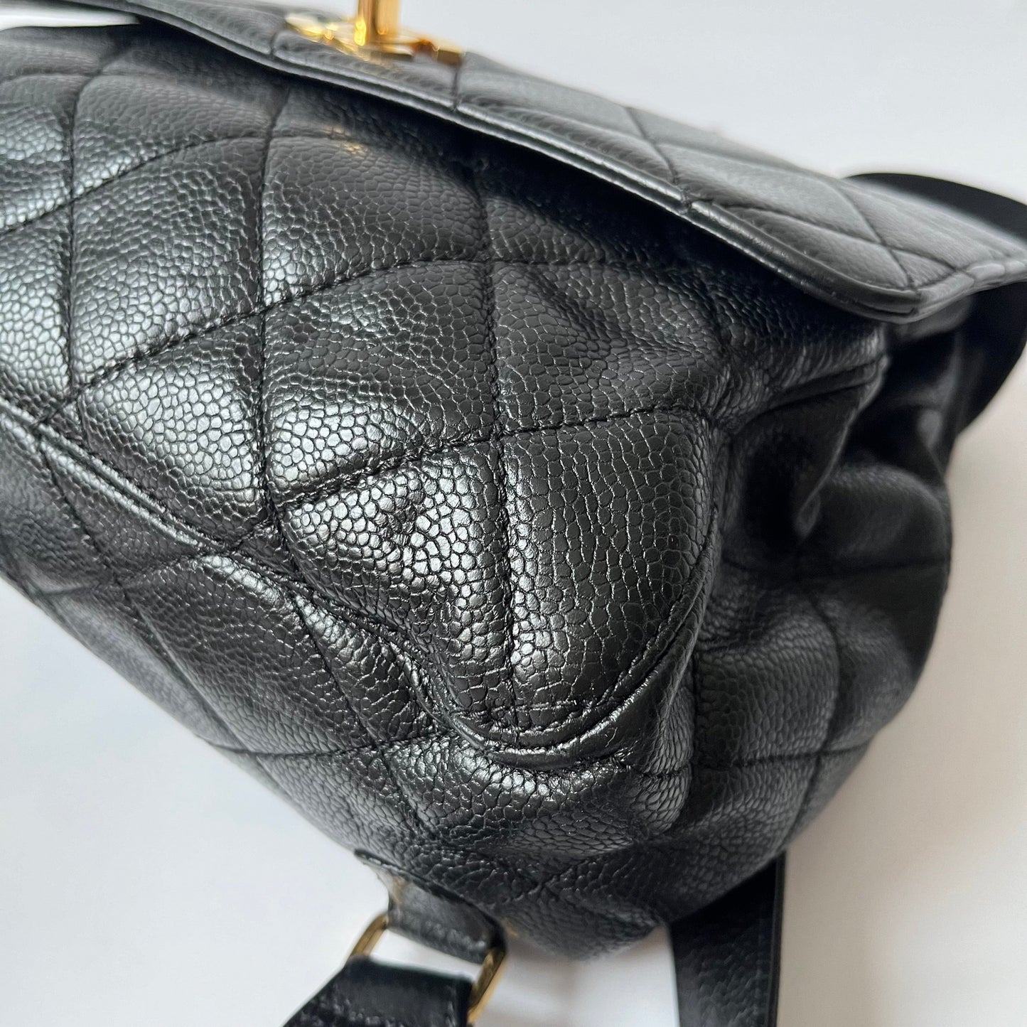 Chanel Vintage Duma Backpack Black Caviar Leather Gold Hardware, 1996-97