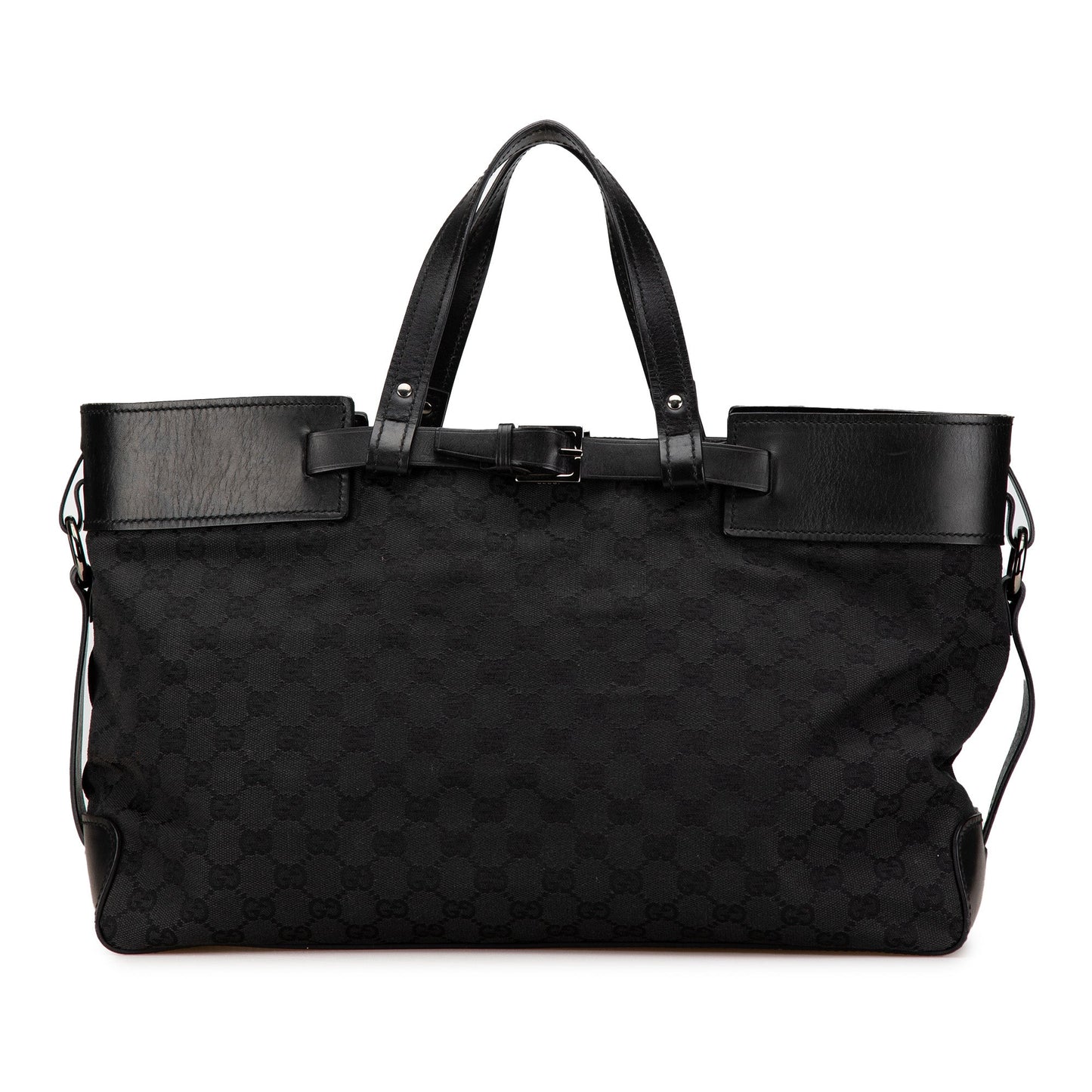 Black Gucci GG Canvas Buckle Tote