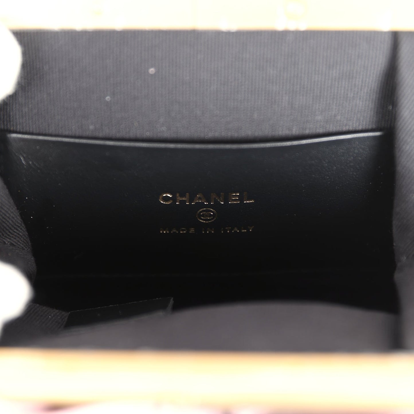 Chanel Mini Clutch with Bow Crossbody Bag Black Shiny Lambskin and Pink Patent Crumpled Lambskin Antique Gold Hardware