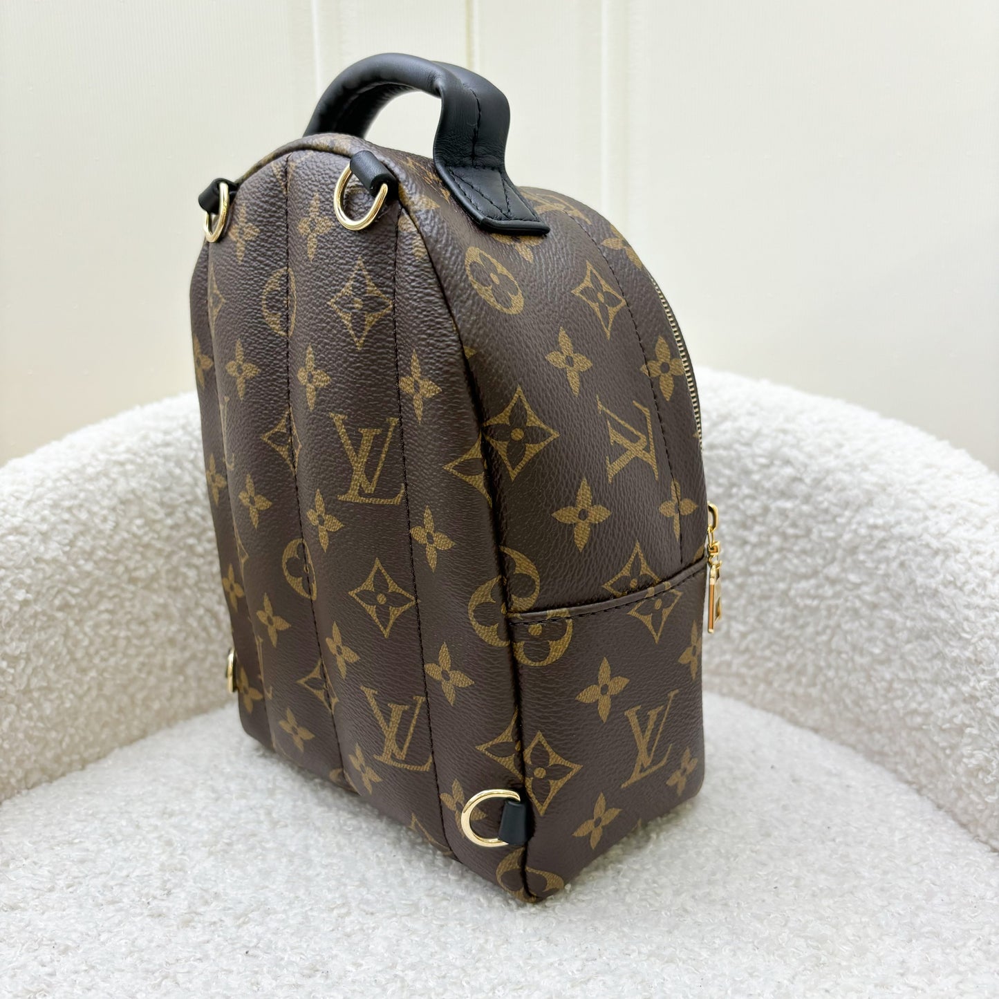 LV Palm Springs Mini Backpack in Monogram Canvas and GHW