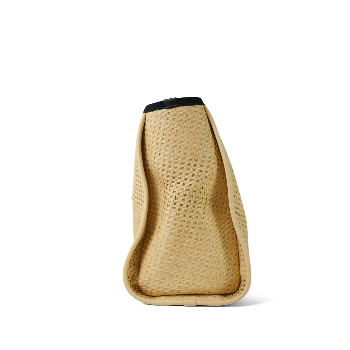 Beige Raffia Deauville Shopping Tote Small Aged Gold Hardware