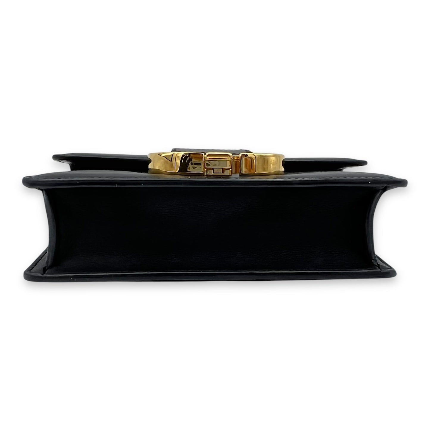 30 Montaigne Micro Black Crossbody Bag in Calfskin, Gold hardware