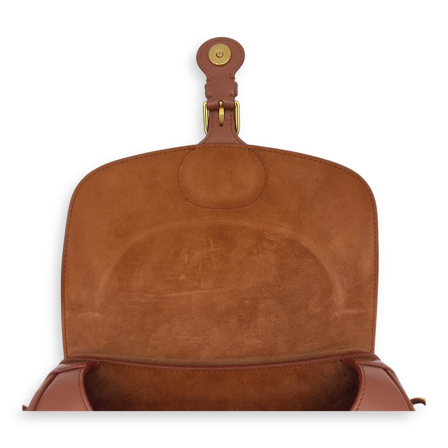 Bobby Shoulder Bag Brown in Calfskin, Gold hardware