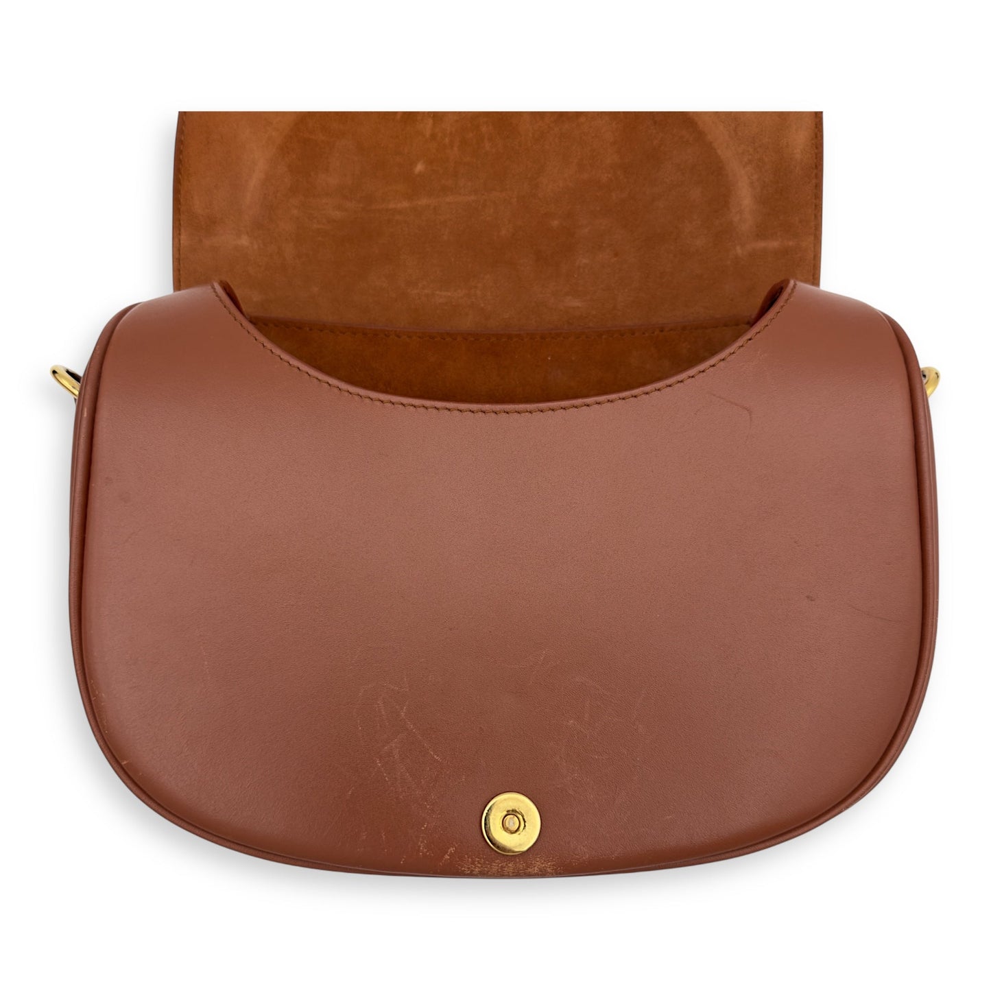 Bobby Shoulder Bag Brown in Calfskin, Gold hardware