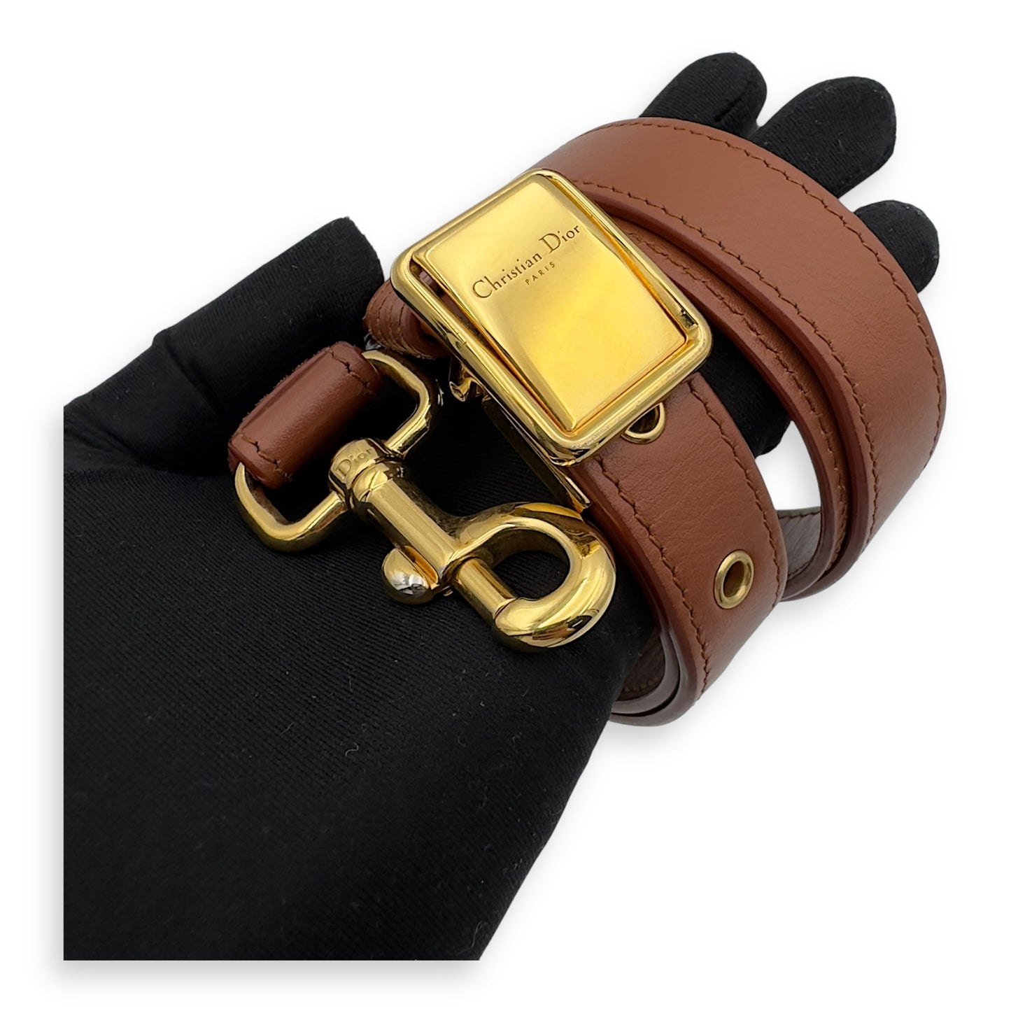 Bobby Shoulder Bag Brown in Calfskin, Gold hardware