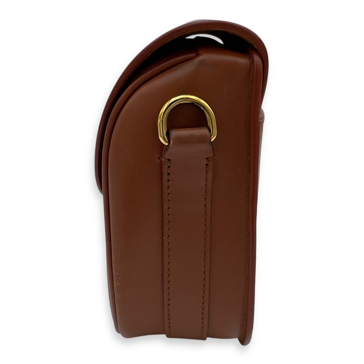 Bobby Shoulder Bag Brown in Calfskin, Gold hardware