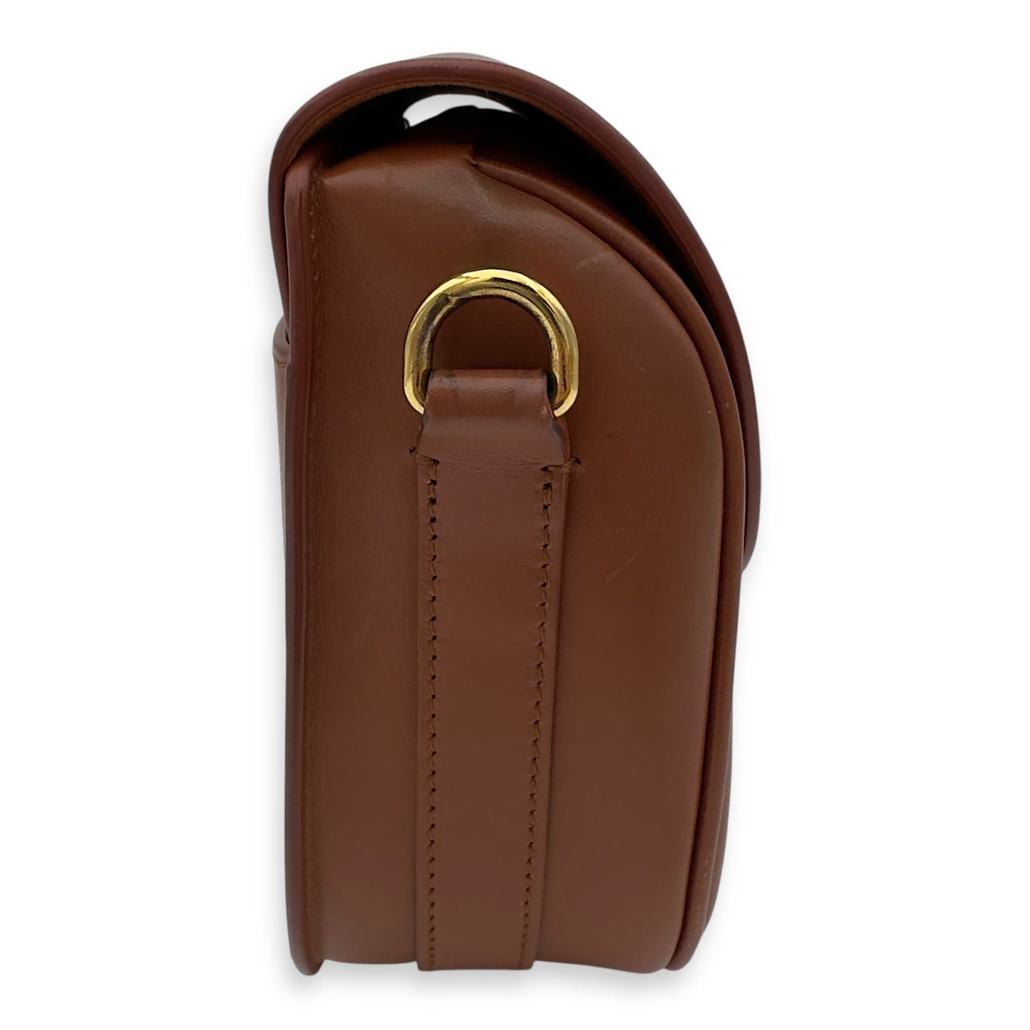 Bobby Shoulder Bag Brown in Calfskin, Gold hardware