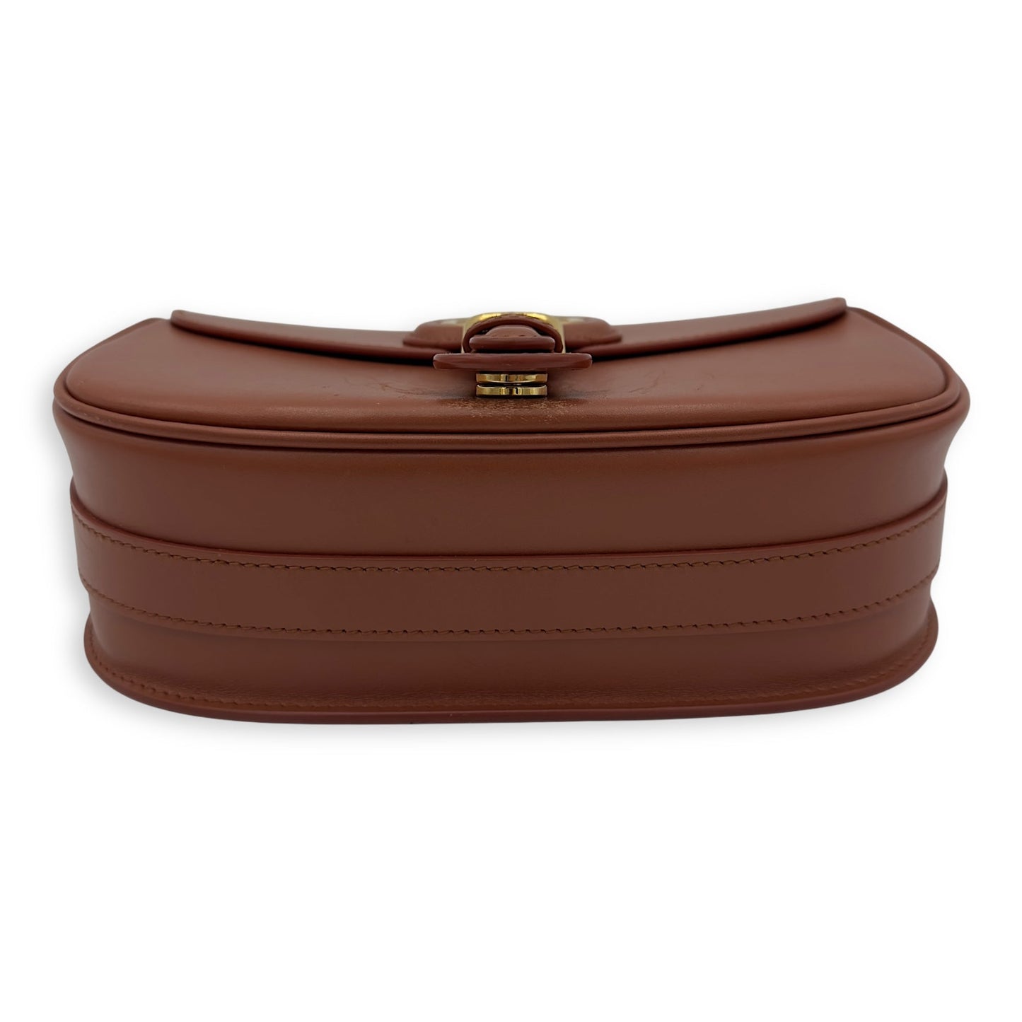 Bobby Shoulder Bag Brown in Calfskin, Gold hardware
