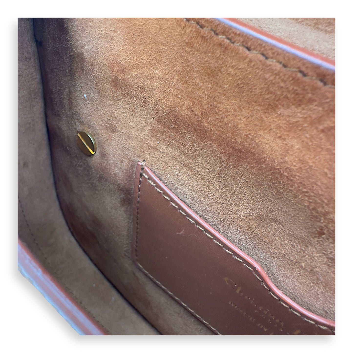 Bobby Shoulder Bag Brown in Calfskin, Gold hardware