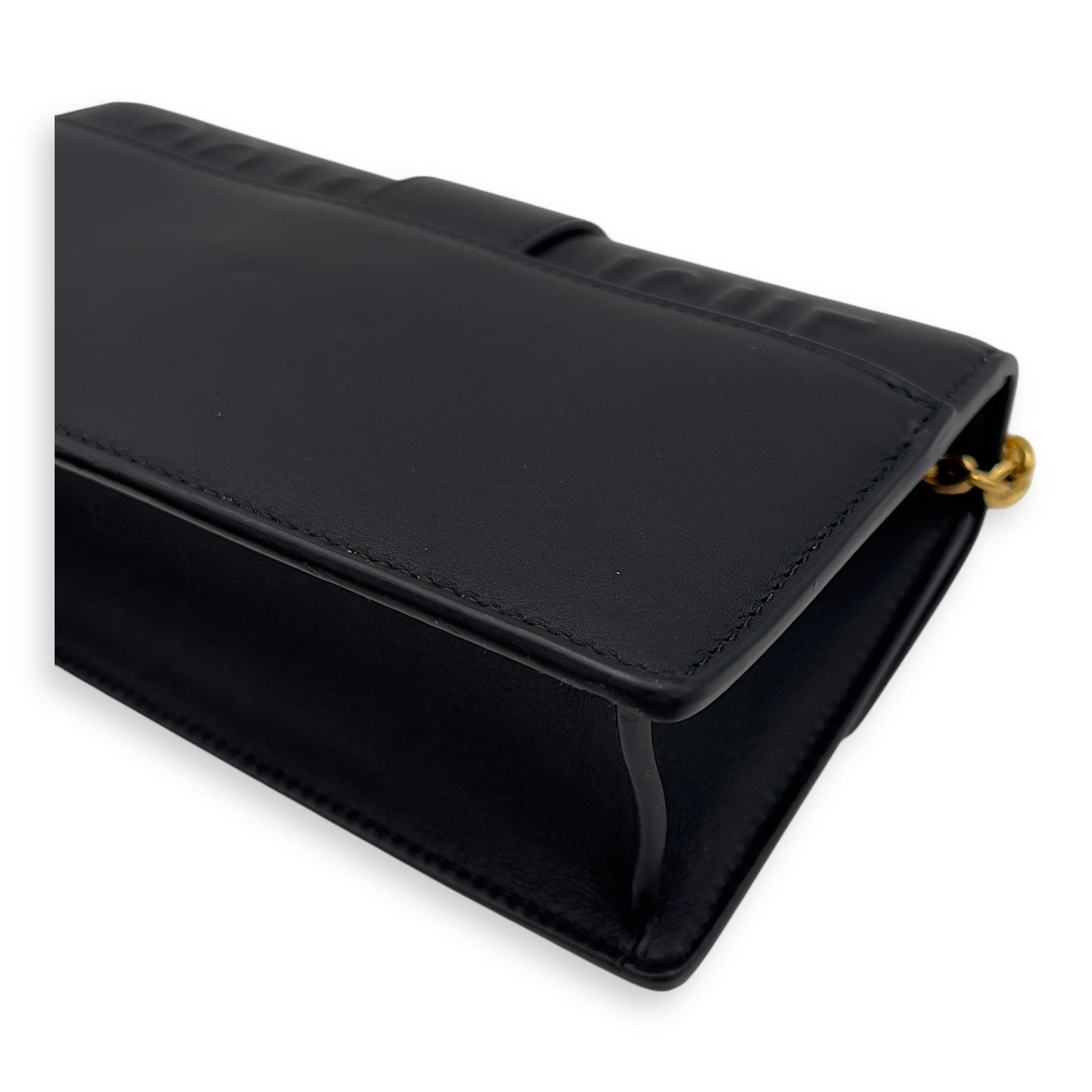 Montaigne Shoulder Bag Black in Calfskin, Gold hardware