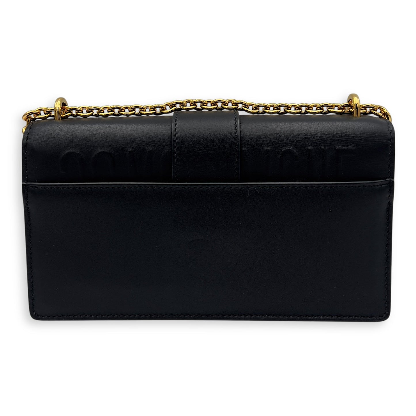 Montaigne Shoulder Bag Black in Calfskin, Gold hardware
