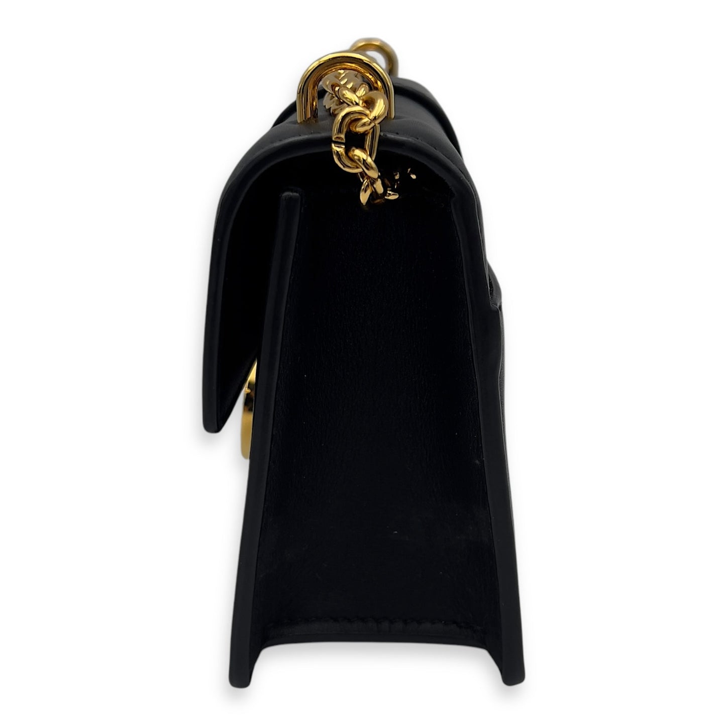Montaigne Shoulder Bag Black in Calfskin, Gold hardware