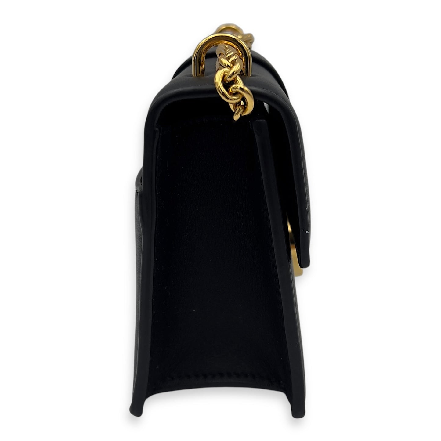 Montaigne Shoulder Bag Black in Calfskin, Gold hardware