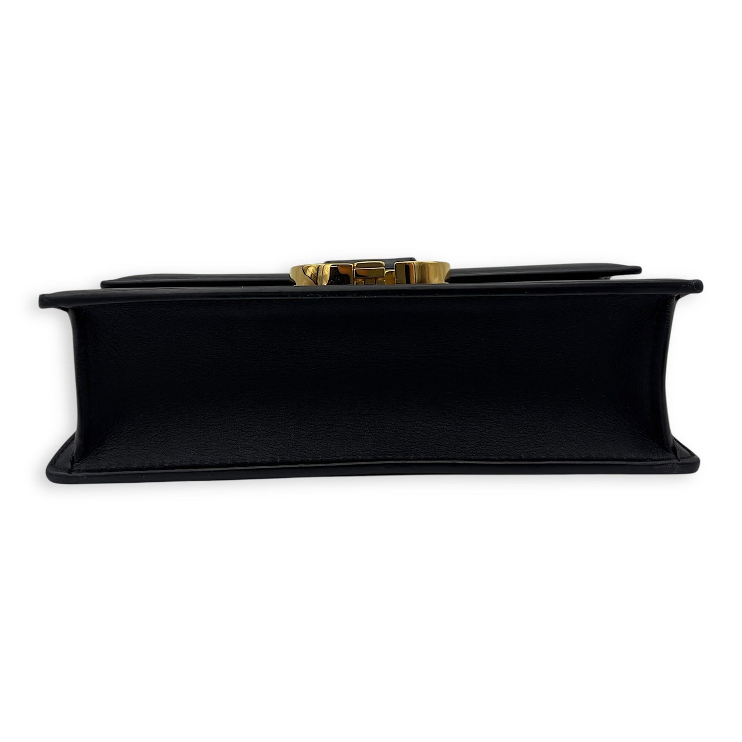 Montaigne Shoulder Bag Black in Calfskin, Gold hardware