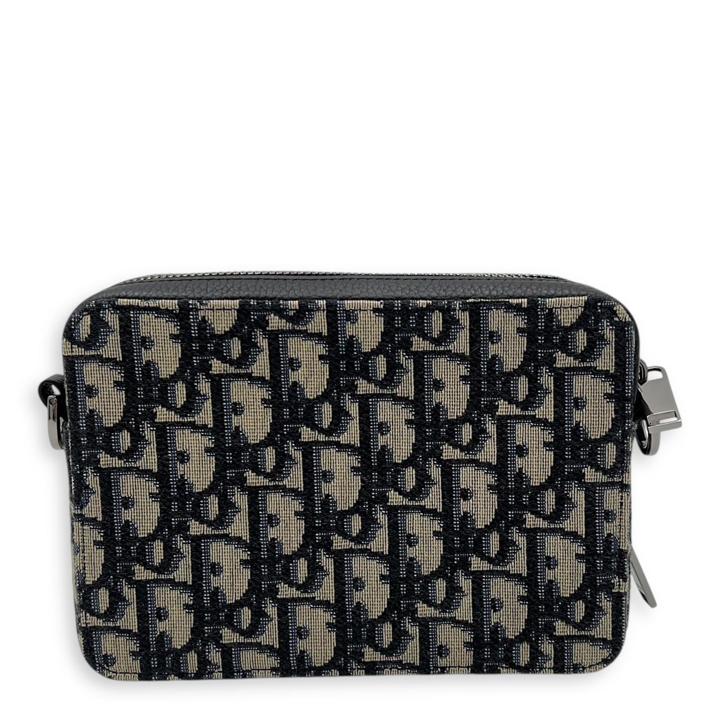 Zipped Pouch Crossbody Bag Blue in Canvas, Silver hardware