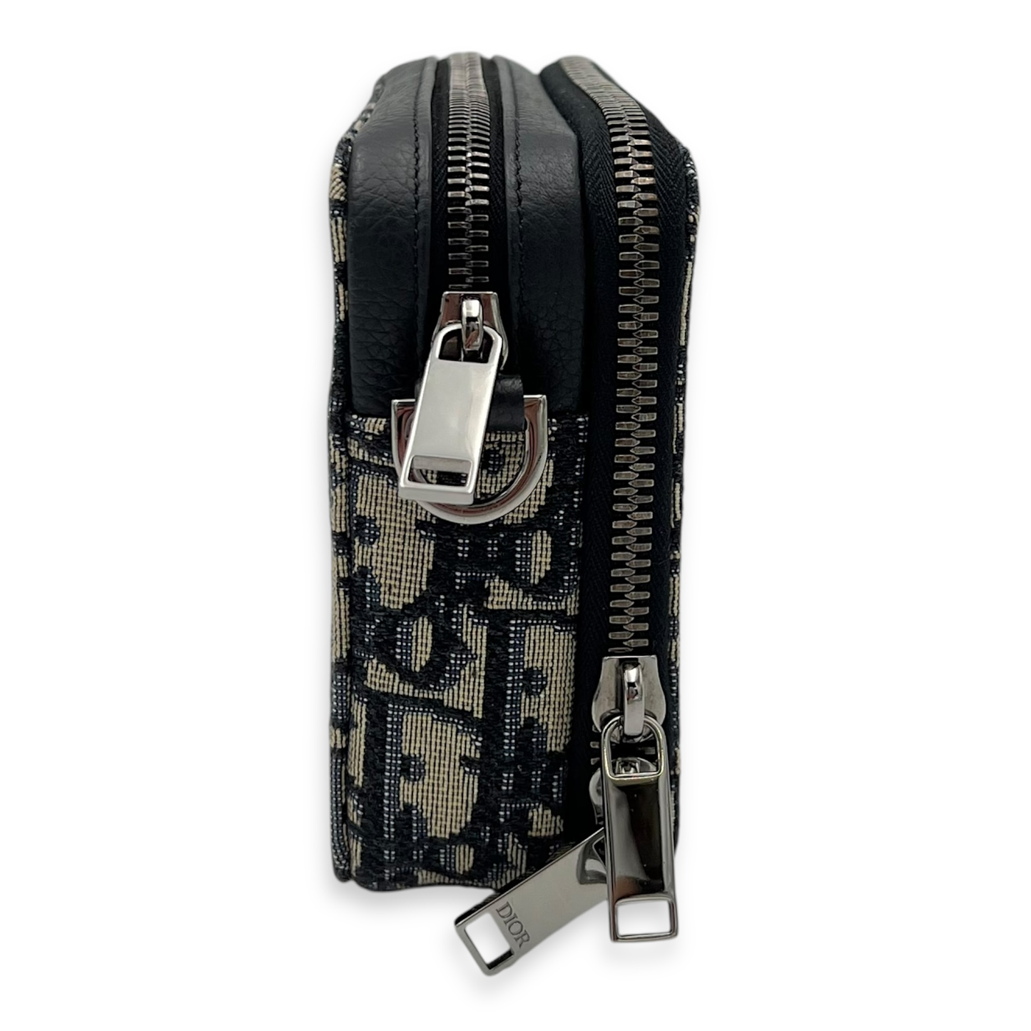 Zipped Pouch Crossbody Bag Blue in Canvas, Silver hardware
